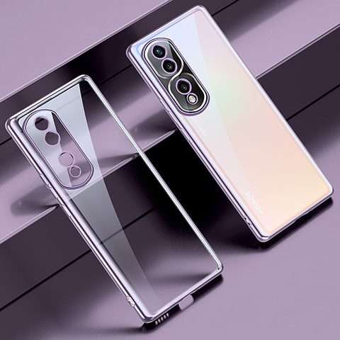 Silikon Schutzhülle Ultra Dünn Flexible Tasche Durchsichtig Transparent LD1 für Huawei Honor 80 Pro Flat 5G Violett