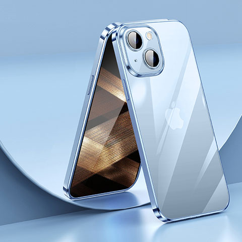 Silikon Schutzhülle Ultra Dünn Flexible Tasche Durchsichtig Transparent LD2 für Apple iPhone 15 Blau