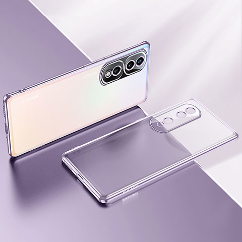 Silikon Schutzhülle Ultra Dünn Flexible Tasche Durchsichtig Transparent LD2 für Huawei Honor 80 Pro Flat 5G Violett