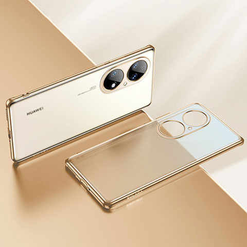 Silikon Schutzhülle Ultra Dünn Flexible Tasche Durchsichtig Transparent LD2 für Huawei P50e Gold