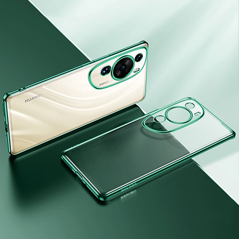 Silikon Schutzhülle Ultra Dünn Flexible Tasche Durchsichtig Transparent LD2 für Huawei P60 Art Grün