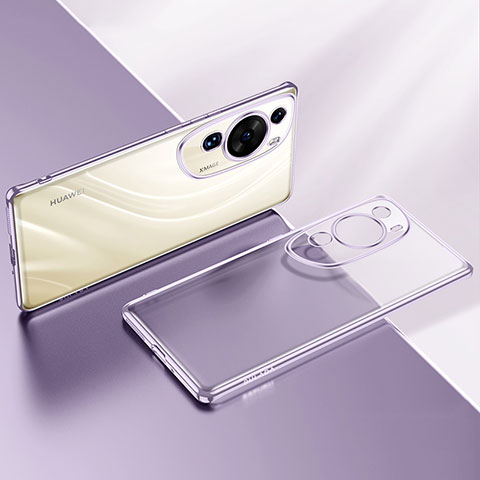 Silikon Schutzhülle Ultra Dünn Flexible Tasche Durchsichtig Transparent LD2 für Huawei P60 Art Violett