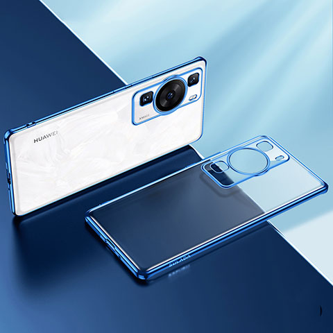 Silikon Schutzhülle Ultra Dünn Flexible Tasche Durchsichtig Transparent LD2 für Huawei P60 Blau