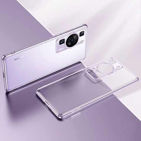 Silikon Schutzhülle Ultra Dünn Flexible Tasche Durchsichtig Transparent LD2 für Huawei P60 Violett