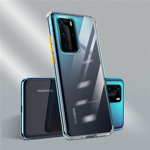 Silikon Schutzhülle Ultra Dünn Flexible Tasche Durchsichtig Transparent N01 für Huawei P40 Pro Orange