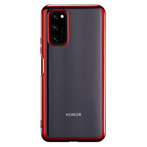 Silikon Schutzhülle Ultra Dünn Flexible Tasche Durchsichtig Transparent S01 für Huawei Honor V30 5G Rot