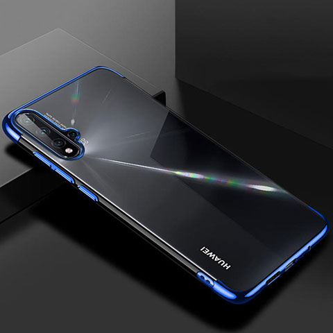 Silikon Schutzhülle Ultra Dünn Flexible Tasche Durchsichtig Transparent S01 für Huawei Nova 5 Blau