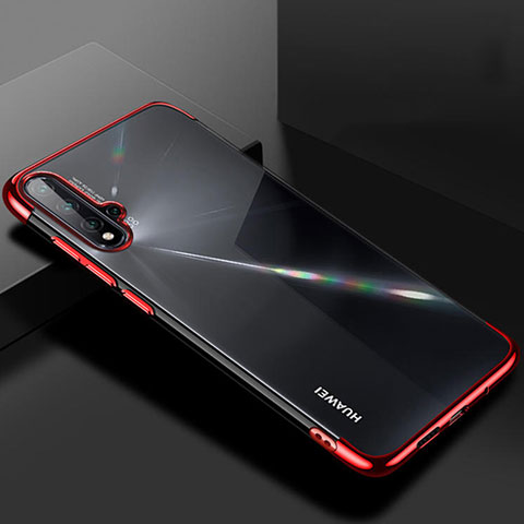 Silikon Schutzhülle Ultra Dünn Flexible Tasche Durchsichtig Transparent S01 für Huawei Nova 5 Pro Rot