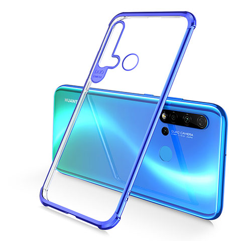 Silikon Schutzhülle Ultra Dünn Flexible Tasche Durchsichtig Transparent S01 für Huawei Nova 5i Blau