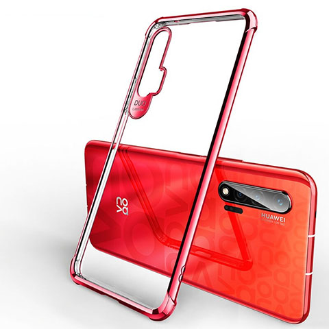 Silikon Schutzhülle Ultra Dünn Flexible Tasche Durchsichtig Transparent S01 für Huawei Nova 6 Rot
