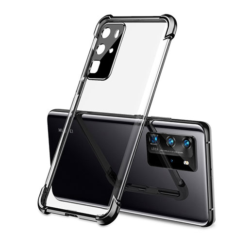 Silikon Schutzhülle Ultra Dünn Flexible Tasche Durchsichtig Transparent S01 für Huawei P40 Pro Schwarz