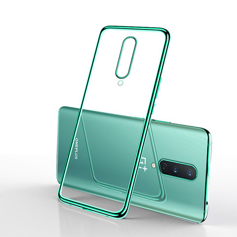 Silikon Schutzhülle Ultra Dünn Flexible Tasche Durchsichtig Transparent S01 für OnePlus 8 Grün