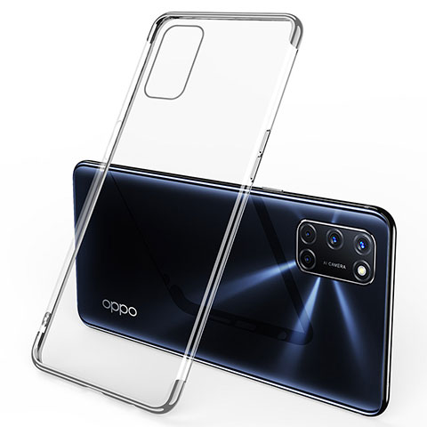 Silikon Schutzhülle Ultra Dünn Flexible Tasche Durchsichtig Transparent S01 für Oppo A72 Silber