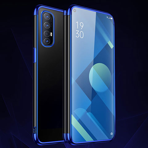 Silikon Schutzhülle Ultra Dünn Flexible Tasche Durchsichtig Transparent S01 für Oppo Reno3 Pro Blau