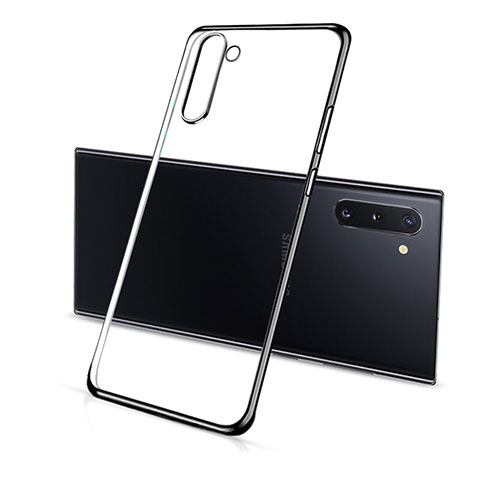 Silikon Schutzhülle Ultra Dünn Flexible Tasche Durchsichtig Transparent S01 für Samsung Galaxy Note 10 Schwarz