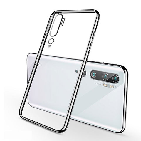 Silikon Schutzhülle Ultra Dünn Flexible Tasche Durchsichtig Transparent S01 für Xiaomi Mi Note 10 Pro Silber