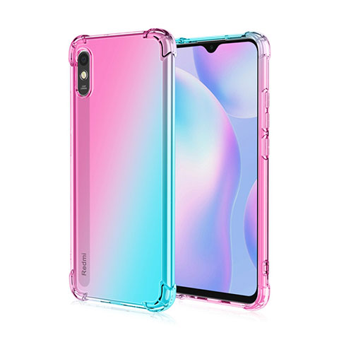 Silikon Schutzhülle Ultra Dünn Flexible Tasche Durchsichtig Transparent S01 für Xiaomi Redmi 9A Rosa