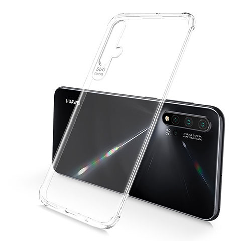 Silikon Schutzhülle Ultra Dünn Flexible Tasche Durchsichtig Transparent S02 für Huawei Nova 5 Klar