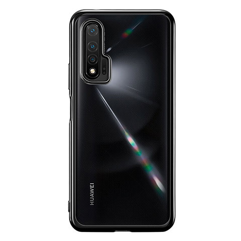 Silikon Schutzhülle Ultra Dünn Flexible Tasche Durchsichtig Transparent S02 für Huawei Nova 6 Schwarz