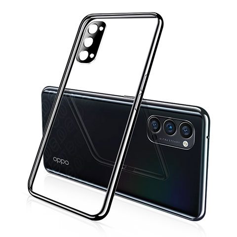 Silikon Schutzhülle Ultra Dünn Flexible Tasche Durchsichtig Transparent S02 für Oppo Reno4 Pro 5G Schwarz