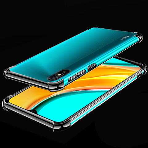 Silikon Schutzhülle Ultra Dünn Flexible Tasche Durchsichtig Transparent S02 für Xiaomi Redmi 9i Schwarz