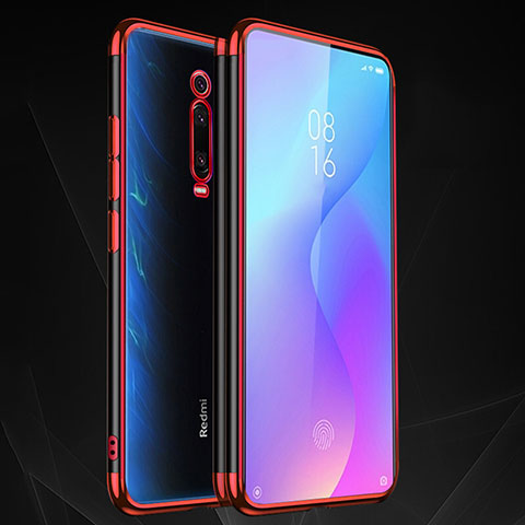 Silikon Schutzhülle Ultra Dünn Flexible Tasche Durchsichtig Transparent S02 für Xiaomi Redmi K20 Pro Rot