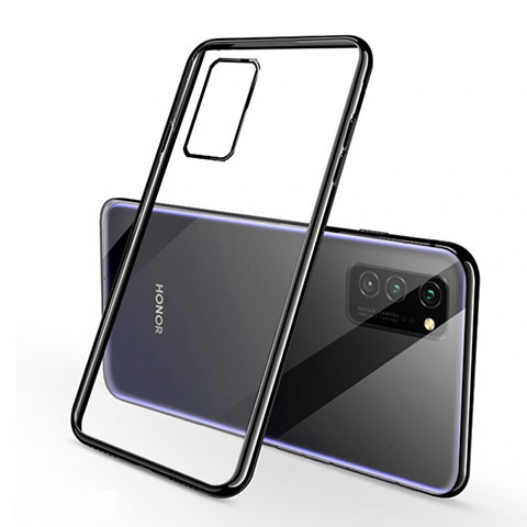 Silikon Schutzhülle Ultra Dünn Flexible Tasche Durchsichtig Transparent S03 für Huawei Honor V30 5G Schwarz