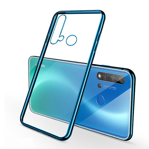 Silikon Schutzhülle Ultra Dünn Flexible Tasche Durchsichtig Transparent S03 für Huawei Nova 5i Blau