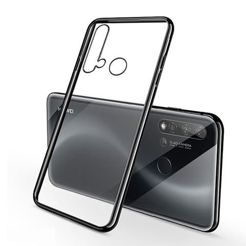 Silikon Schutzhülle Ultra Dünn Flexible Tasche Durchsichtig Transparent S03 für Huawei Nova 5i Schwarz