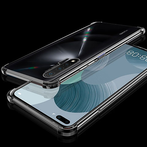 Silikon Schutzhülle Ultra Dünn Flexible Tasche Durchsichtig Transparent S03 für Huawei Nova 6 5G Schwarz