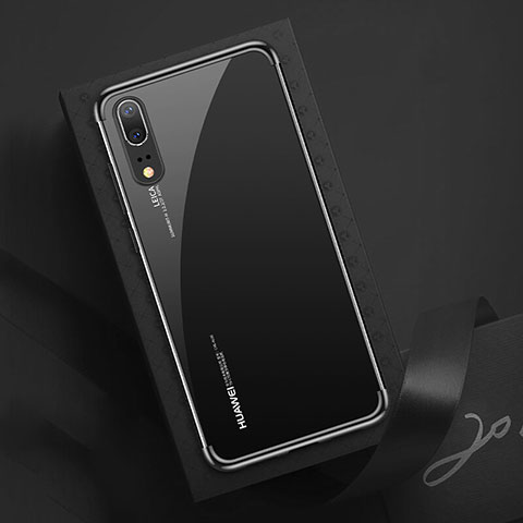 Silikon Schutzhülle Ultra Dünn Flexible Tasche Durchsichtig Transparent S03 für Huawei P20 Schwarz