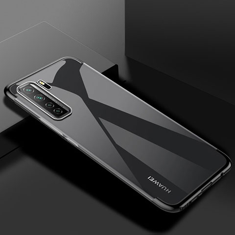 Silikon Schutzhülle Ultra Dünn Flexible Tasche Durchsichtig Transparent S03 für Huawei P40 Lite 5G Schwarz