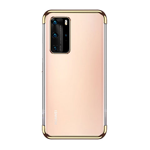 Silikon Schutzhülle Ultra Dünn Flexible Tasche Durchsichtig Transparent S03 für Huawei P40 Pro Gold