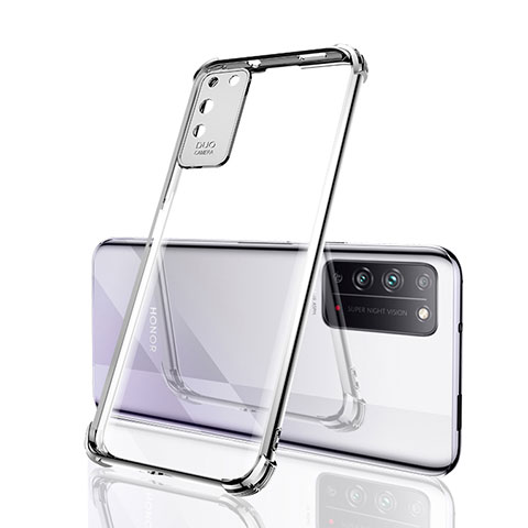 Silikon Schutzhülle Ultra Dünn Flexible Tasche Durchsichtig Transparent S04 für Huawei Honor X10 5G Silber