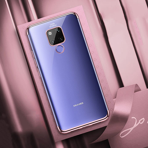 Silikon Schutzhülle Ultra Dünn Flexible Tasche Durchsichtig Transparent S04 für Huawei Mate 20 X 5G Rosegold