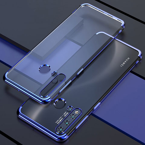 Silikon Schutzhülle Ultra Dünn Flexible Tasche Durchsichtig Transparent S04 für Huawei Nova 5i Blau