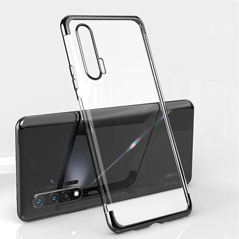 Silikon Schutzhülle Ultra Dünn Flexible Tasche Durchsichtig Transparent S04 für Huawei Nova 6 5G Schwarz