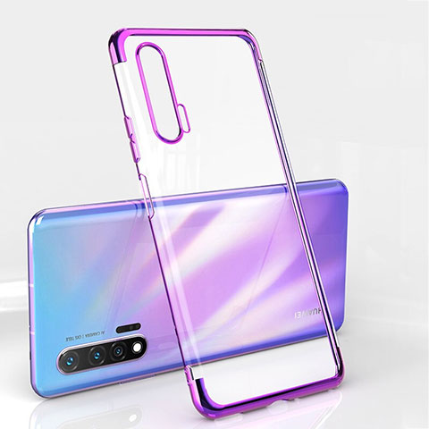 Silikon Schutzhülle Ultra Dünn Flexible Tasche Durchsichtig Transparent S04 für Huawei Nova 6 Violett