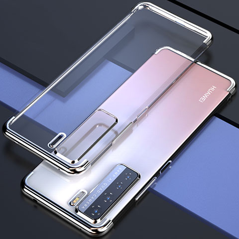 Silikon Schutzhülle Ultra Dünn Flexible Tasche Durchsichtig Transparent S04 für Huawei Nova 7 SE 5G Silber