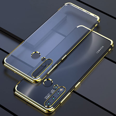 Silikon Schutzhülle Ultra Dünn Flexible Tasche Durchsichtig Transparent S04 für Huawei P20 Lite (2019) Gold