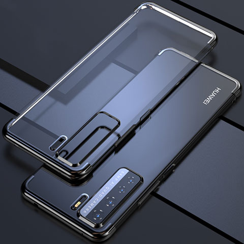Silikon Schutzhülle Ultra Dünn Flexible Tasche Durchsichtig Transparent S04 für Huawei P40 Lite 5G Schwarz