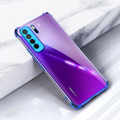 Silikon Schutzhülle Ultra Dünn Flexible Tasche Durchsichtig Transparent S05 für Huawei P40 Lite 5G Blau