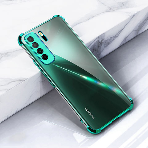 Silikon Schutzhülle Ultra Dünn Flexible Tasche Durchsichtig Transparent S05 für Huawei P40 Lite 5G Grün