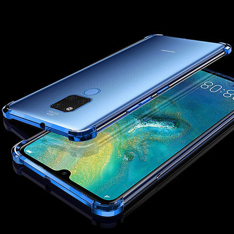 Silikon Schutzhülle Ultra Dünn Flexible Tasche Durchsichtig Transparent S07 für Huawei Mate 20 X 5G Blau