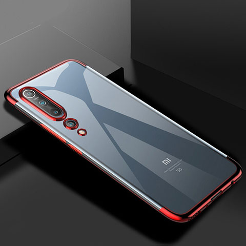 Silikon Schutzhülle Ultra Dünn Flexible Tasche Durchsichtig Transparent S2 für Xiaomi Mi 10 Rot