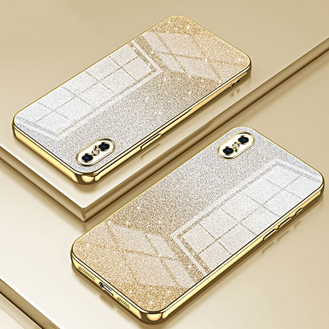 Silikon Schutzhülle Ultra Dünn Flexible Tasche Durchsichtig Transparent SY1 für Apple iPhone Xs Max Gold