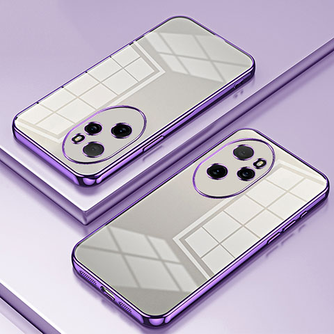 Silikon Schutzhülle Ultra Dünn Flexible Tasche Durchsichtig Transparent SY1 für Huawei Honor 100 Pro 5G Violett