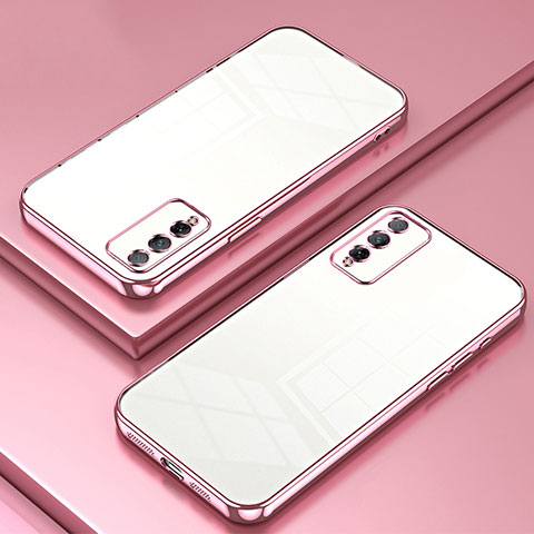 Silikon Schutzhülle Ultra Dünn Flexible Tasche Durchsichtig Transparent SY1 für Huawei Honor Play4T Pro Rosegold