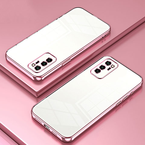 Silikon Schutzhülle Ultra Dünn Flexible Tasche Durchsichtig Transparent SY1 für Huawei Honor V30 5G Rosegold