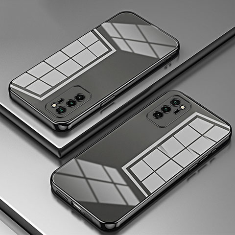 Silikon Schutzhülle Ultra Dünn Flexible Tasche Durchsichtig Transparent SY1 für Huawei Honor V30 5G Schwarz
